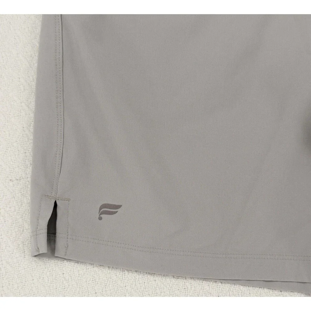 Fabletics Mens L Gray‎ Athletic Performance Shorts Pockets Perforated Waistband